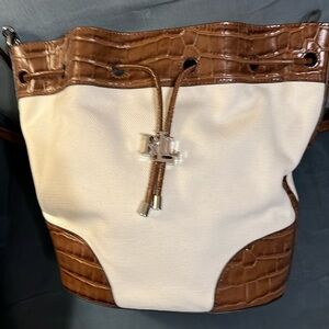 Lauren Ralph Lauren canvas, leather bag